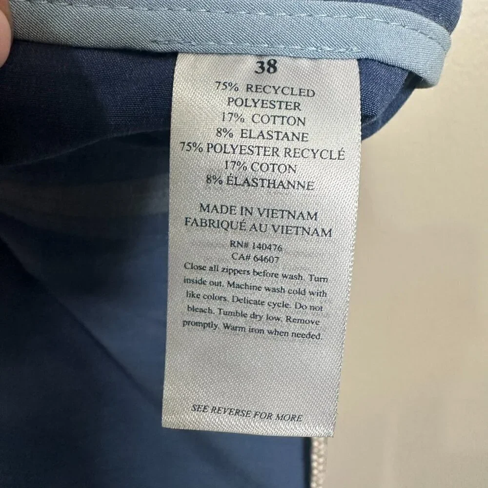 Faherty Belt Loop All Day Shorts Casual Comfort Blue Men's Size 38 Chino